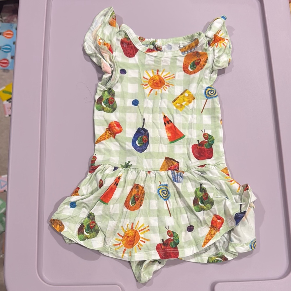 Colorful bums&roses the hungry caterpillar onesie dress